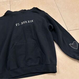 Black Roman Numerals Hoodie